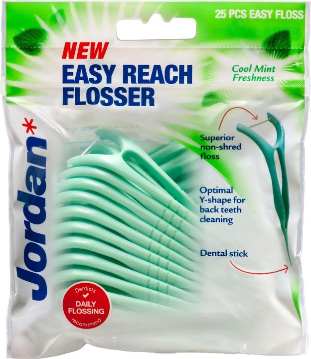 Actual product image Orkla Jordan Dental Floss & Toothpick 2in1 Easy Reach Flosser 1op.-25pcs