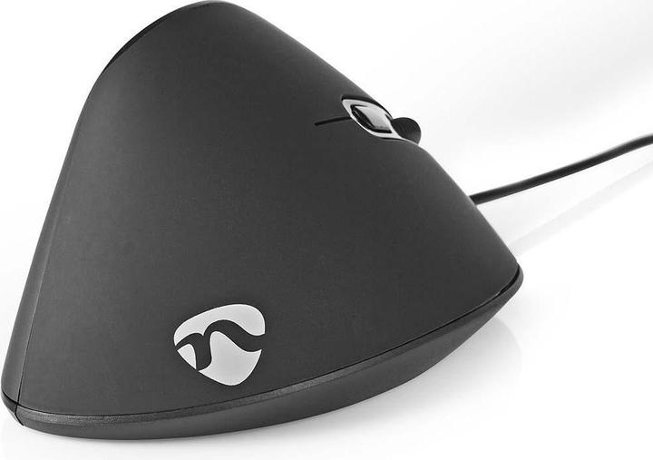 Produktbild Nedis Ergonomische Maus mit Kabel - Rechtshändig - 6 Tasten - 3200 DPI - 1,8 m Kabel - Schwarz (Kabelgebunden)