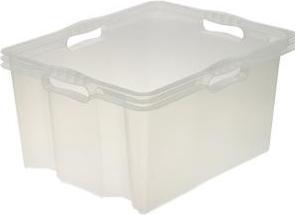 OKT Aufbewahrungsbox "Multi-Box XL", 24 Liter, natur Farbe: natur-transparent, leer platzsparend steckba (43 x 35 x 23 cm, 24 l)