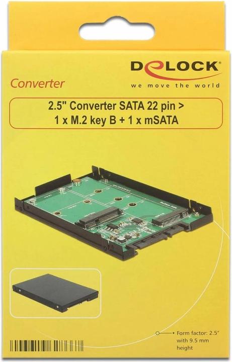 Actual product image Delock M.2 or mSATA to SATA adapter