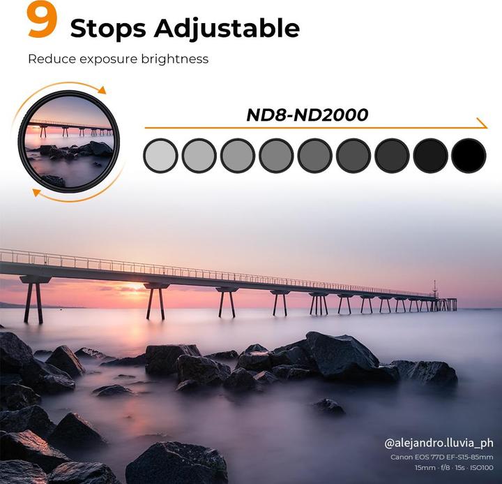 Actual product image K&F Concept Superslim ND8-2000 (77 mm, Neutral density filter)