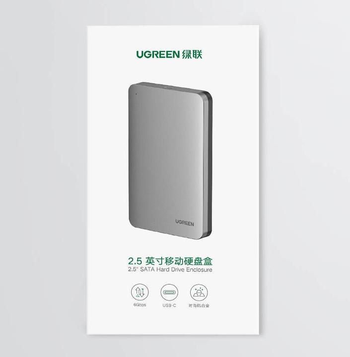 Productafbeelding Ugreen USB 3.1 Type-C HDD/SSD Aluminium Behuizing 2,5" (2.5")