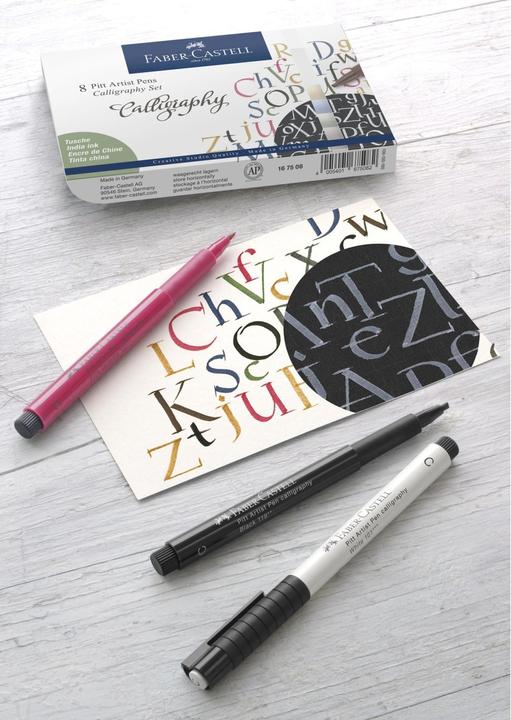 Image du produit Faber-Castell Feutres à l'encre de Chine Pitt Artist Pen Calligraphy 6 couleurs (Blanc, Jaune, Marron, Pink, 6 x)