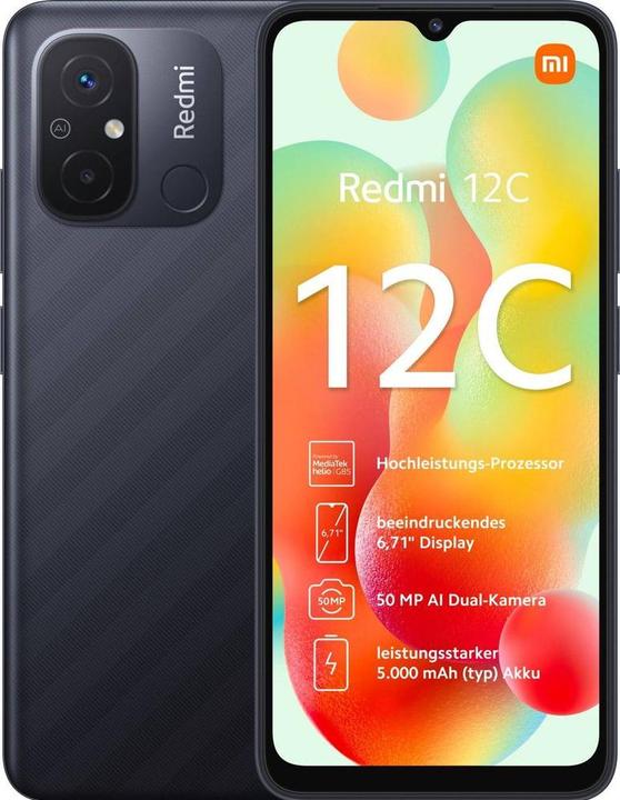 Produktbild Xiaomi Redmi 12C (128 GB, Graphite Grey, 6.71", Dual SIM, 50 Mpx, 4G)