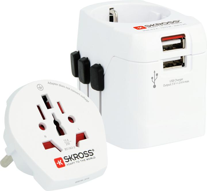 Skross World Adapter Pro Light USB - World