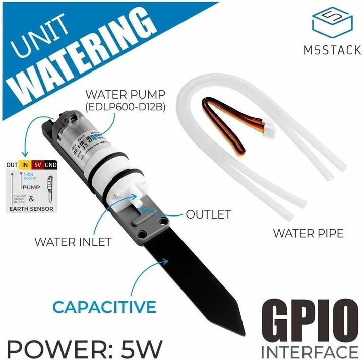 Actual product image M5Stack Irrigation unit with moisture sensor and pump