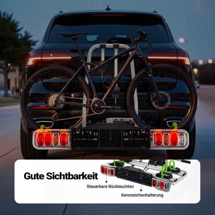 Actual product image Wiltec Bicycle rear carrier Tailgate carrier up to 60kg Bicycle carrier lockable