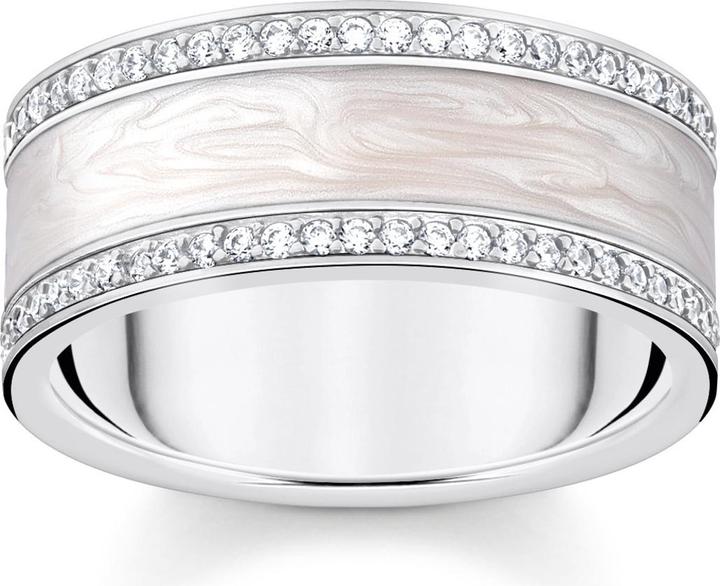 Thomas Sabo Ring weiss mit Steinen Silber