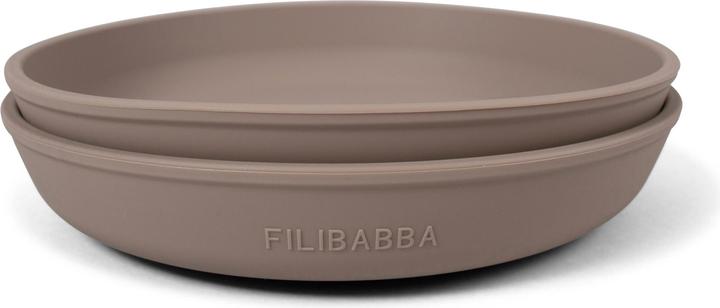 Actual product image Filibabba Silicone plate 2-pack, Warm Grey
