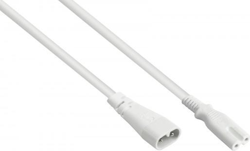 Actual product image Good Connections Euro extension C8 plug (straight) to C7/Euro 8 socket (straight), white, 0.75 mm², 2 m, ® (2 m)