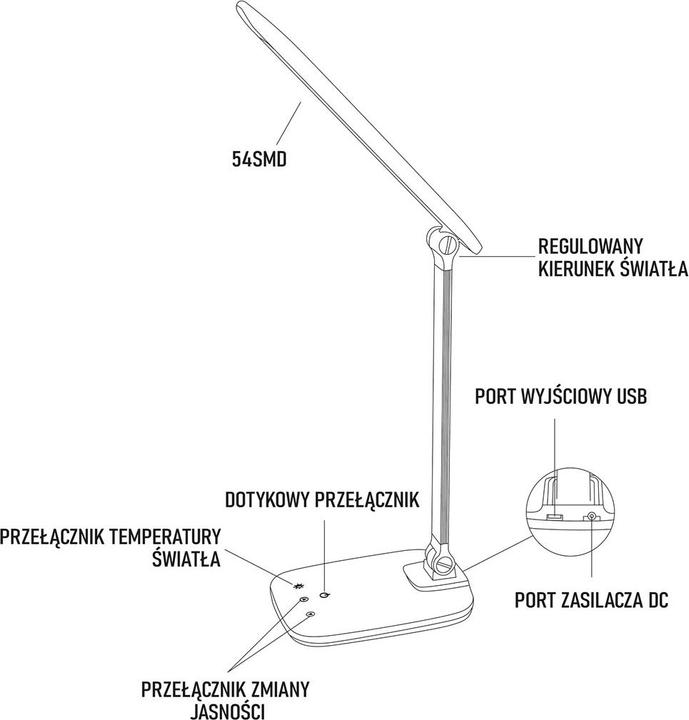 Actual product image Montiss table lamp white (MT042)