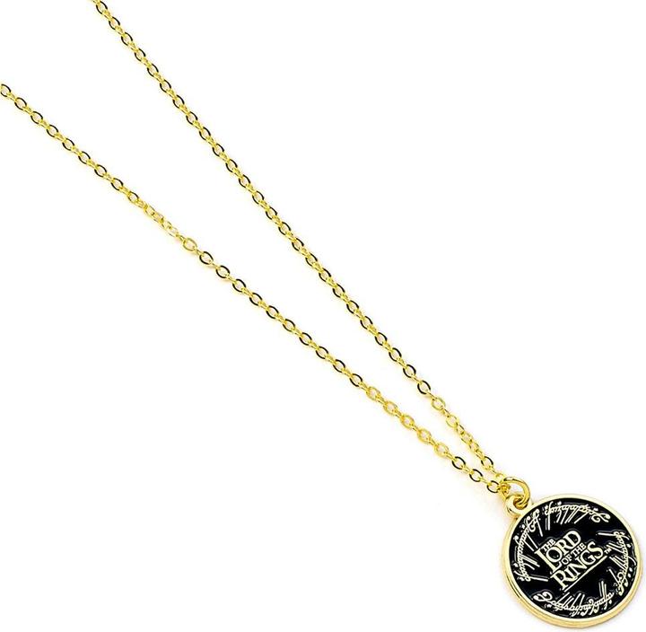 Lord of the rings Goldfarben lackiert Halskette mit Anhänger Logo (100% synthetisches Material)