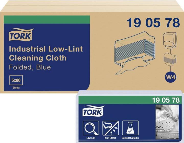 Produktbild Tork Fusselarme Industrie Reinigungstücher W4 (400 Stk.)