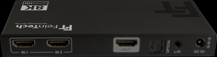 Produktbild FeinTech SW212 HDMI 2.1 Switch 2 In 1 Out mit Audio Extractor (Toslink & Aux)