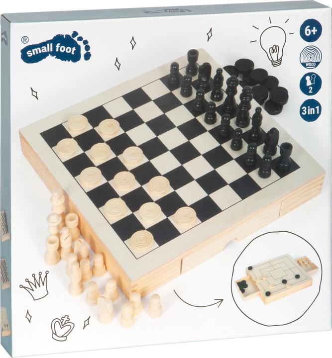 Produktbild small foot Schach, Dame, Mühle