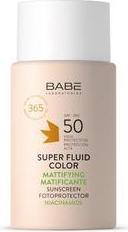 Actual product image Babe LABORATORIOS BABÉ Photoprotector Super Fluid Color Mattifying SPF 50 Face Sunscreen with Color, Even (Sun cream face, SPF 50, 50 ml, 70 g)