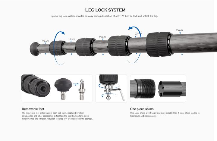 Produktbild Leofoto LS-255C Set (Metall, Carbon)