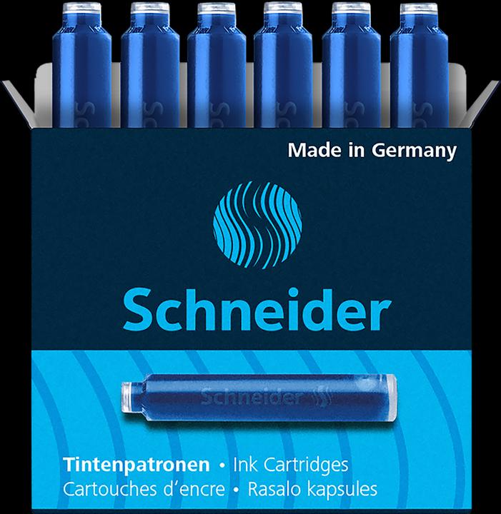 Produktbild Schneider Standard-Tintenpatronen, passend in u.v.a., königsblau, 6er (Tintenfass, Blau)