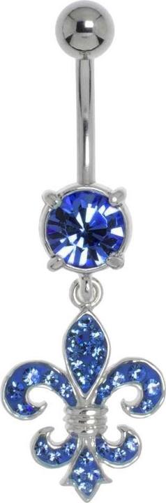 Image du produit Bijouteria Piercing nombril (Cristallin, Laiton rhodié, Acier chirurgical 316L)