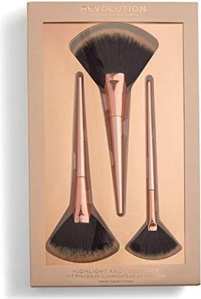 Makeup Revolution Highlight & Finish Set -- 3-Teiliges Pinsel-Set