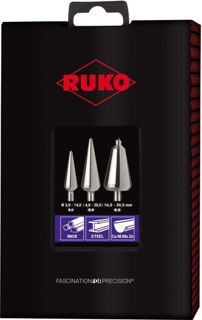 Produktbild Ruko Blechschälbohrer Sets. Kunstoffbox.Set HSSE-Co 5 4 (5, 3-14 / 5-20 / 16-30)