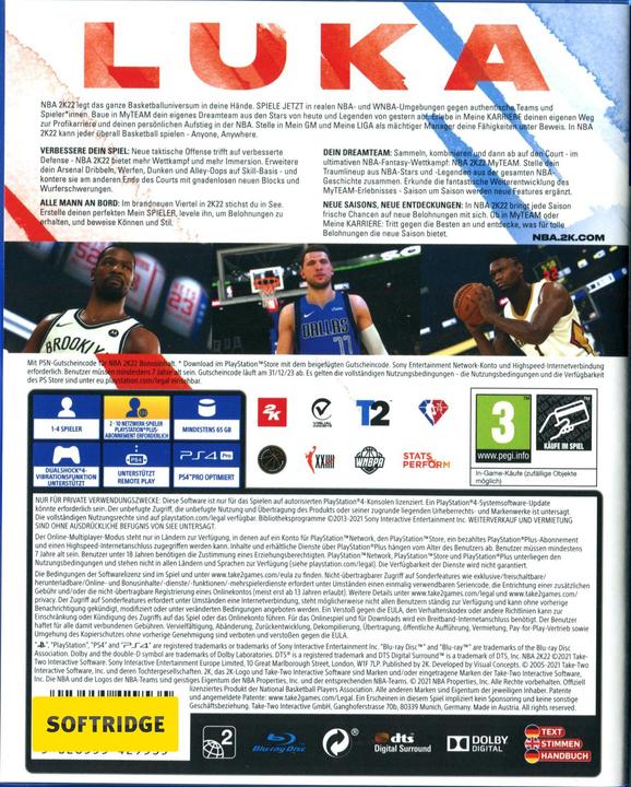Produktbild 2K Games NBA 2K22 (PS4, DE)