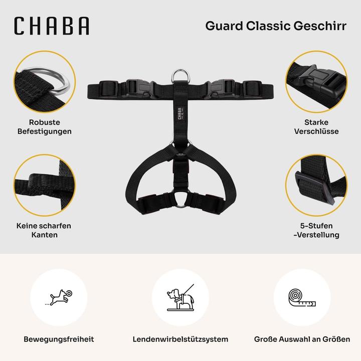 Produktbild Chaba CH-GURTSCHUTZ M (P)25-40 (T)35-55X2CM SCHWARZ 5066 (M, Hund, Spazieren, Allgemein)
