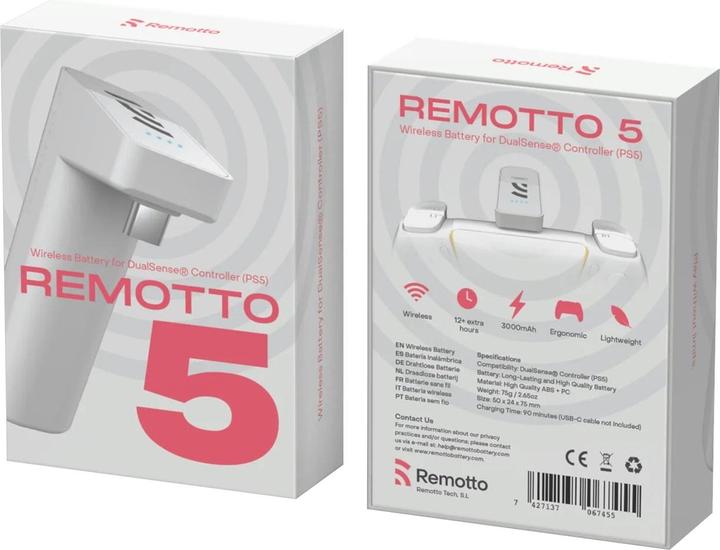 Produktbild Remotto Power Bank für PlayStation PS5 Controller mit LED Ladeanzeige (3000mAh) - Weiss (PS5)