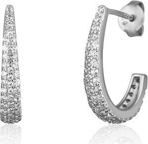 JVD Silver hoop earrings with zircons SVLE1810XH2BI00