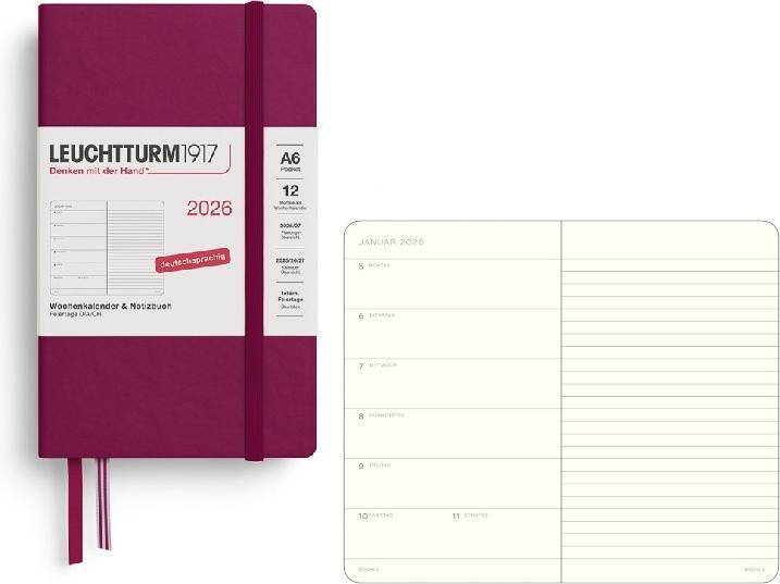 Actual product image Leuchtturm1917 Leuchtturm 1w/S Pocket Hc P.Red (A6, German)