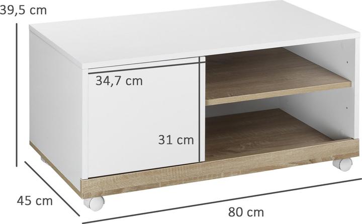 Produktbild Homcom TV-Schrank mit Rollen (80 x 45 x 39.5 cm)