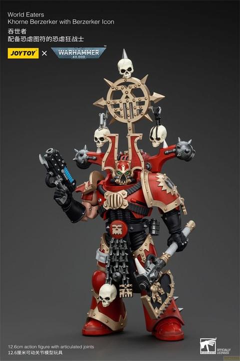 Produktbild Joy Toy Warhammer 40k Actionfigur 1/18 World Eaters Khorne Berzerker with Berzerker lcon 13 cm
