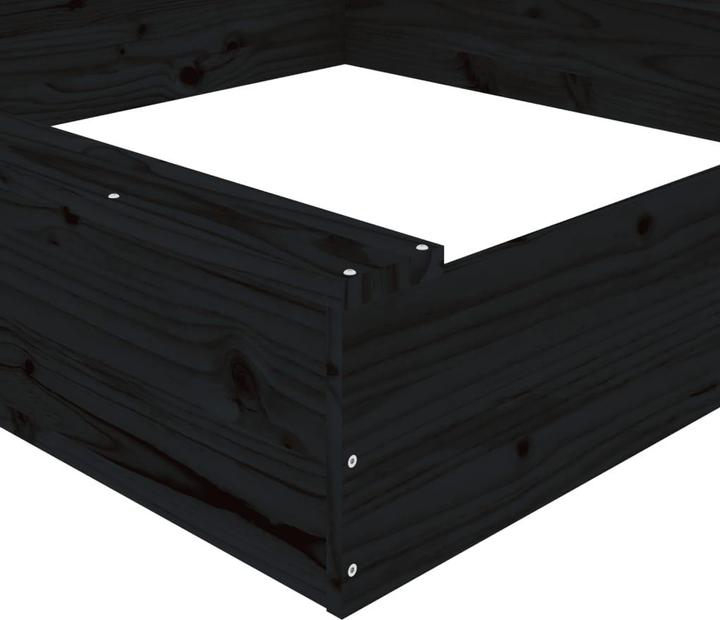Actual product image VidaXL Sandkasten mit Sitzen Schwarz Quadratisch Massivholz