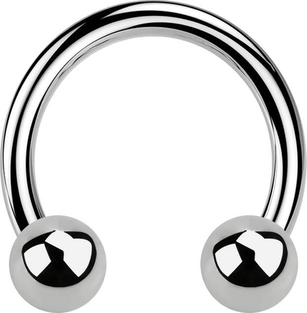 Immagine prodotto Star Piercing Barbell circolare filo interno argento con due palline (Titanio G23)