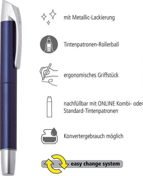 Produktbild Online CAMPUS II Patronen Tintenroller (Füllertinte, Blau, 0.70 mm)
