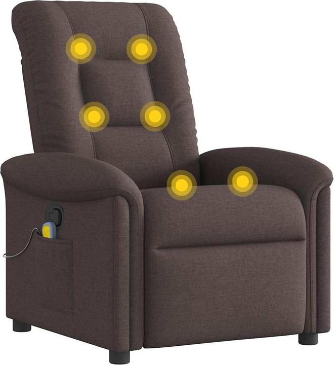 Immagine prodotto VidaXL Poltrona massaggiante in tessuto marrone scuro Poltrona massaggiante TV