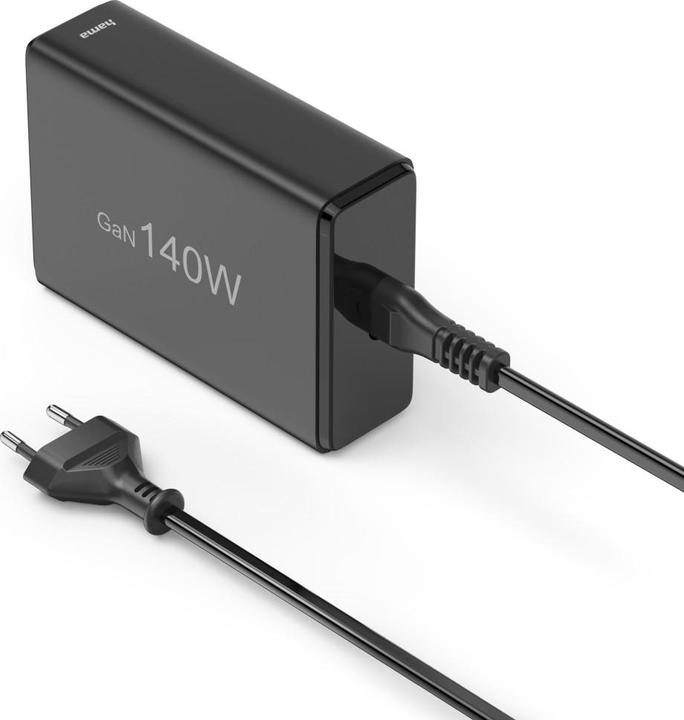 Immagine prodotto Hama Stazione di ricarica 5 porte, GaN, caricatore rapido, 3xUSB-C, 2xUSB-A, PD, 140 W, SW (140 W)