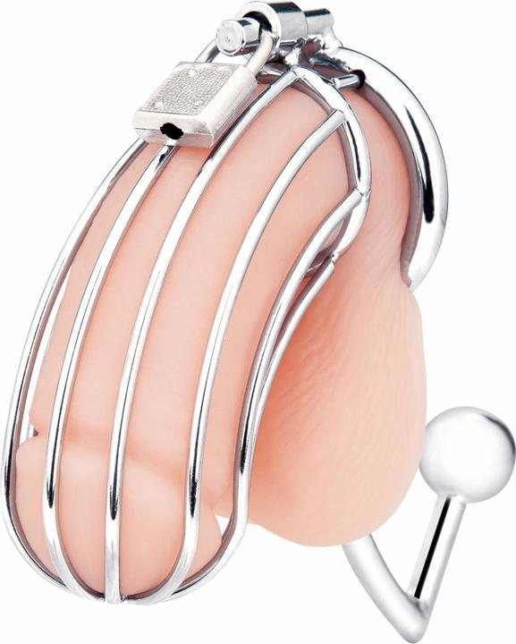 Actual product image Blue Line C&B GEAR Cock Cage with Anal Stimulator