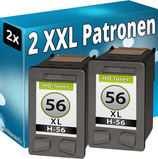 Actual product image Druckfuxx 2x TINTE PATRONEN für HP 56 XL PHOTOSMART 7150 7200 7260 7345 7350 C66