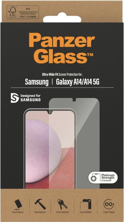 Produktbild PanzerGlass Ultra-Wide Fit (1 Stück, Samsung Galaxy A14 5G, Samsung Galaxy A14)