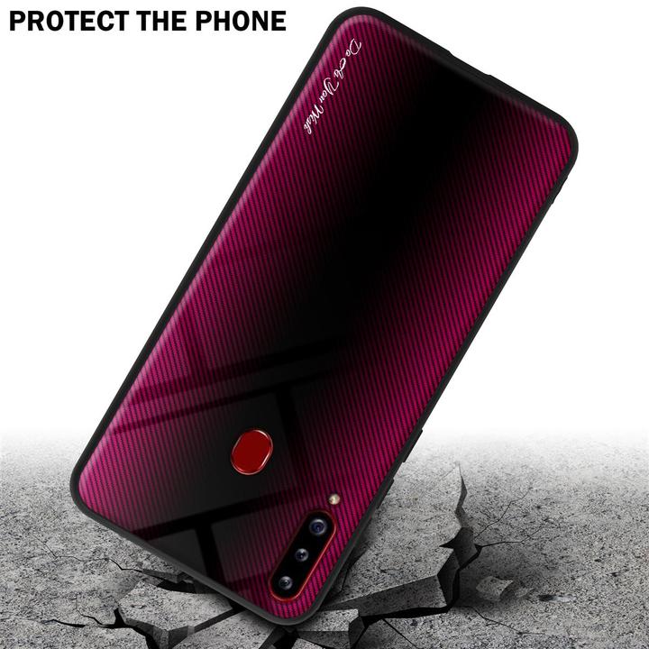Produktbild Cadorabo TPU Gestreiftes Glas Cover (Samsung Galaxy A20s)