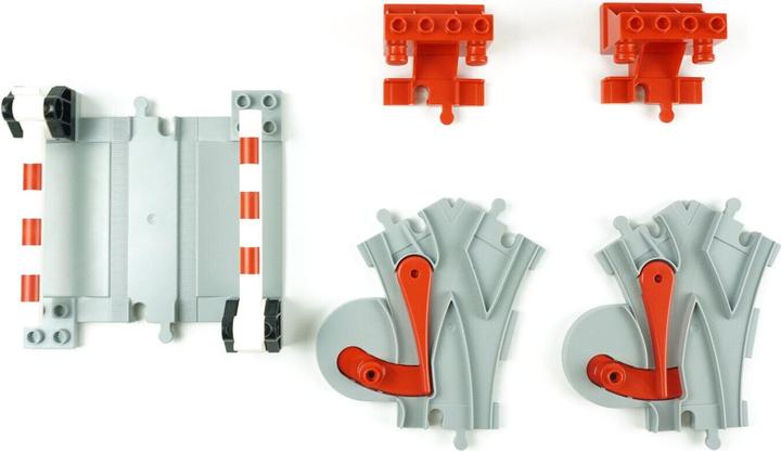 Produktbild LEGO Eisenbahn Weiche Bahnuebergang Prellbock (10882)