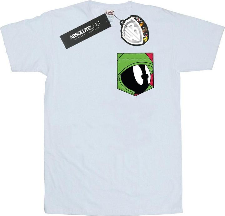 Looney Tunes Marvin The Martian Face Faux Pocket TShirt (M)