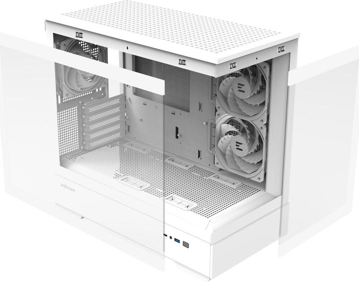 Produktbild Zalman GHE P30 V2 micro-ATX Geh??use Tempered Glass Panoramic View - Wei?? (mATX, Mini-ITX)