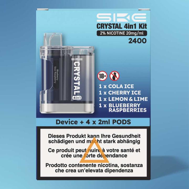 Produktbild SKE Crystal 4in1 Kit (Blaubeere, Cola, Kirsche, Fisch, Himbeere)
