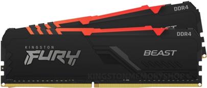 Actual product image Kingston Fury Beast (2 x 8GB, 3200 MHz, DDR4-RAM, DIMM)