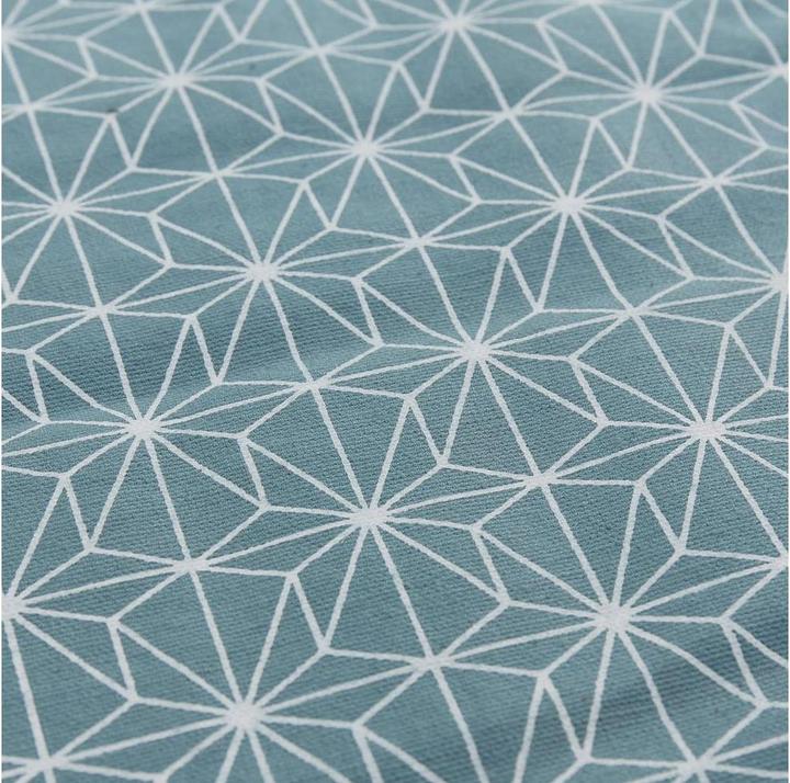 Actual product image Urbanara Picknickdecke Mallur 130 x 190 cm - Taubenblau / Naturweiss
