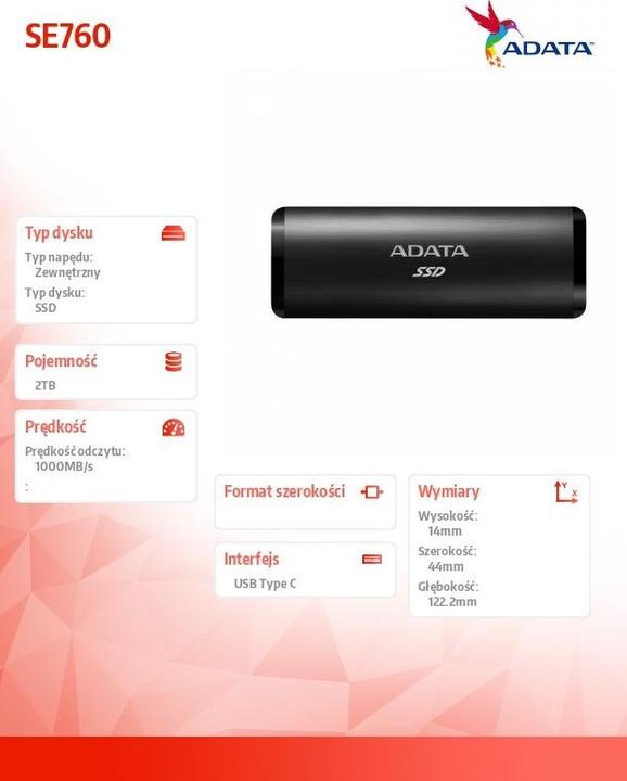 Actual product image Adata SE760 (2000 GB)