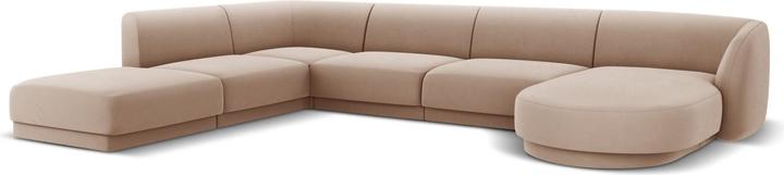 Actual product image Micadoni Velvet Panoramic Left Corner Sofa, "Miley", 6 Seats, 330x255x70Made in Europe (Sofa landscape)