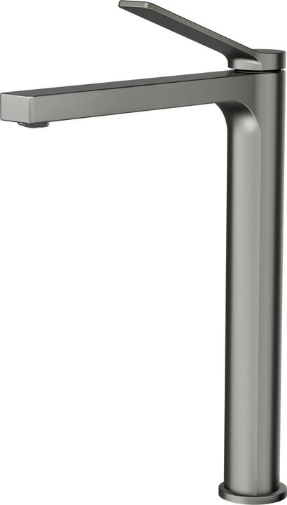 Emke Bathroom tap, anthracite, mixer tap washbasin, brass, with aerator, ceramic cartridge, e